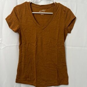 Women's Brown V-Neck T-Shirt